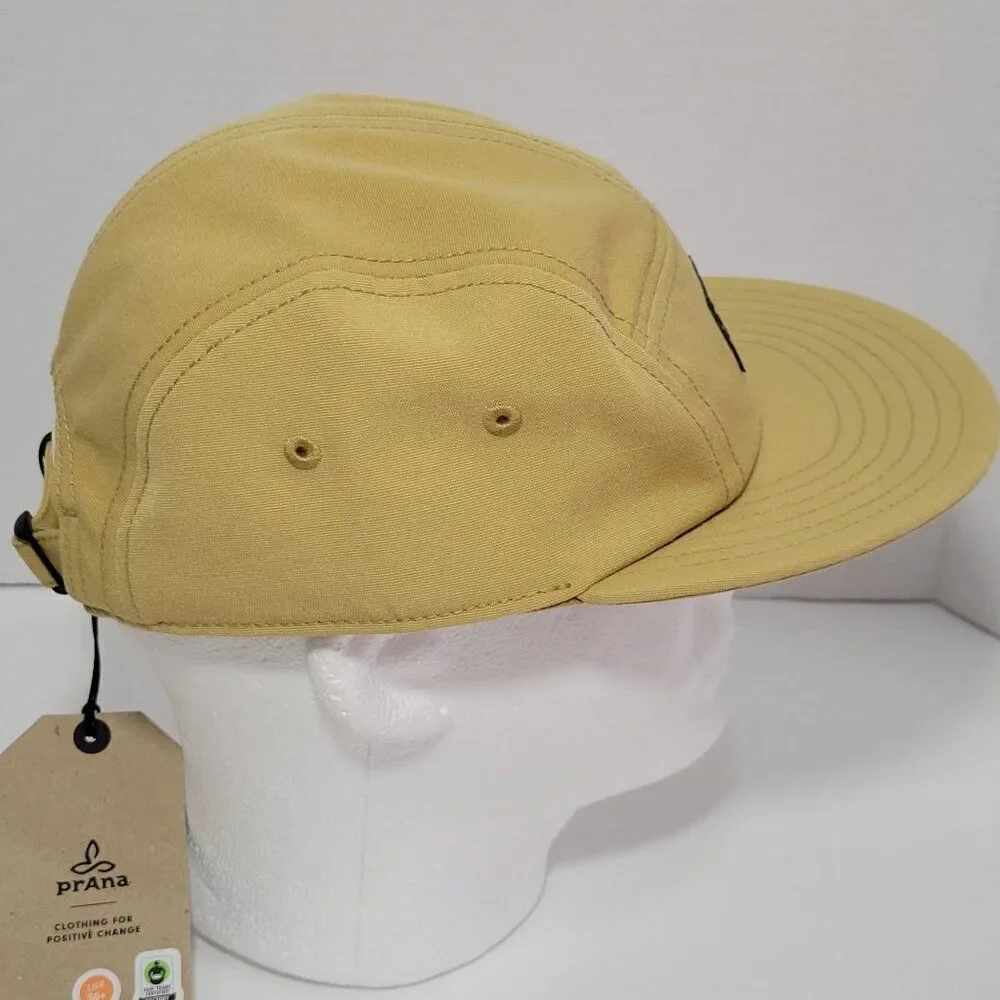 Prana Foothills Flat Brim‎ Hat UPF 50 Tan Adjustable Unisex Logo Packable NEW